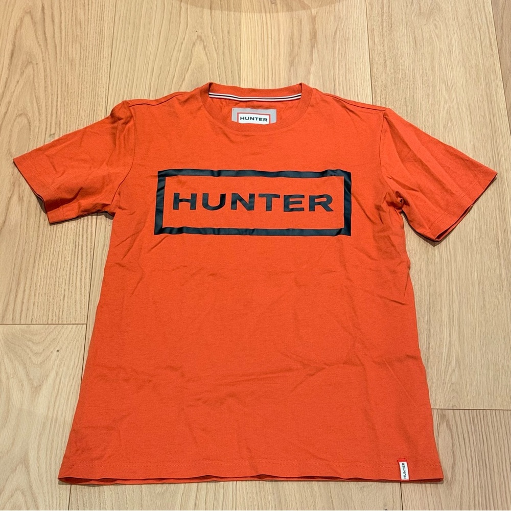 Hunter Orange Short-Sleeve Logo Tee with Black Print